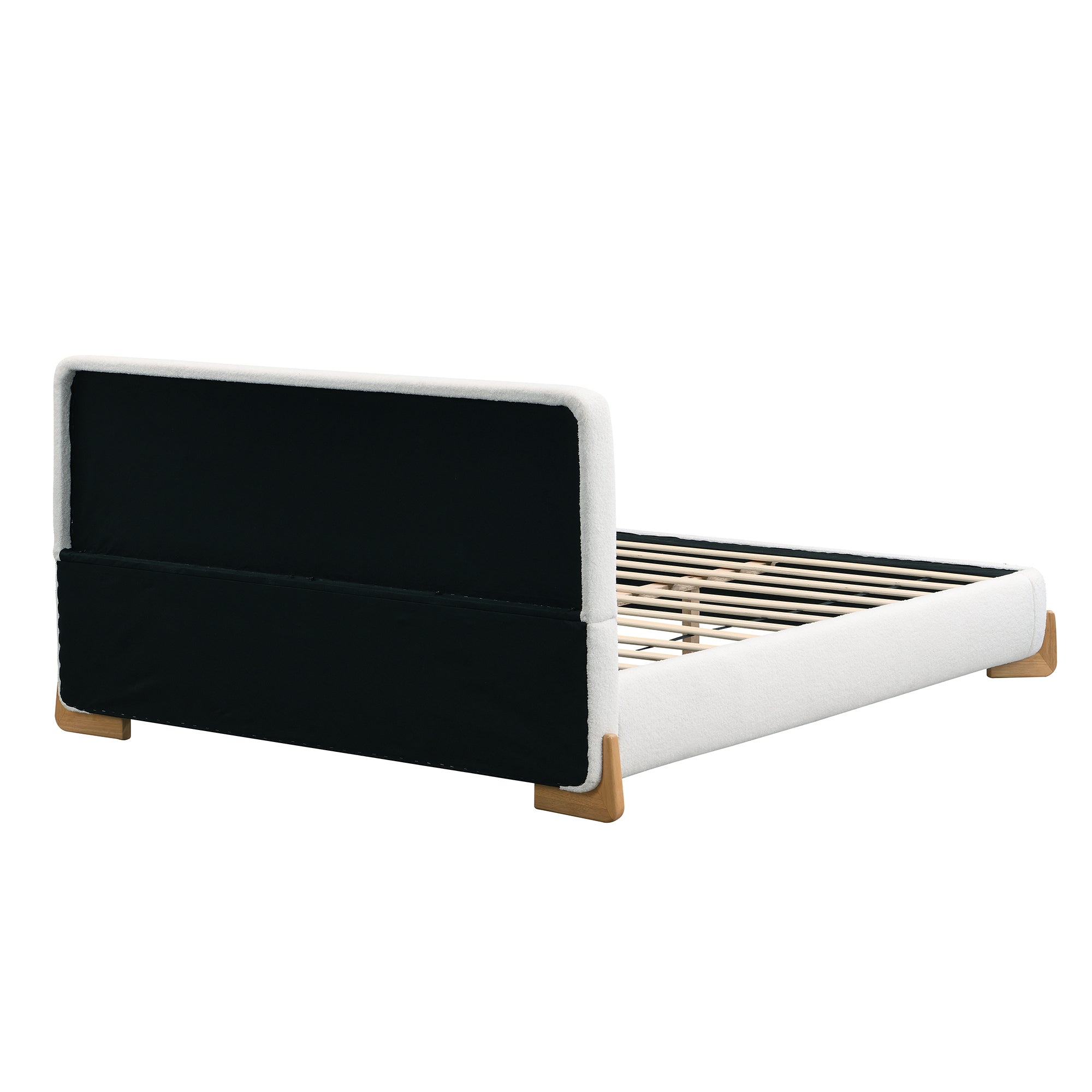 Elegant Boucle Upholstered Bed - Queen Size