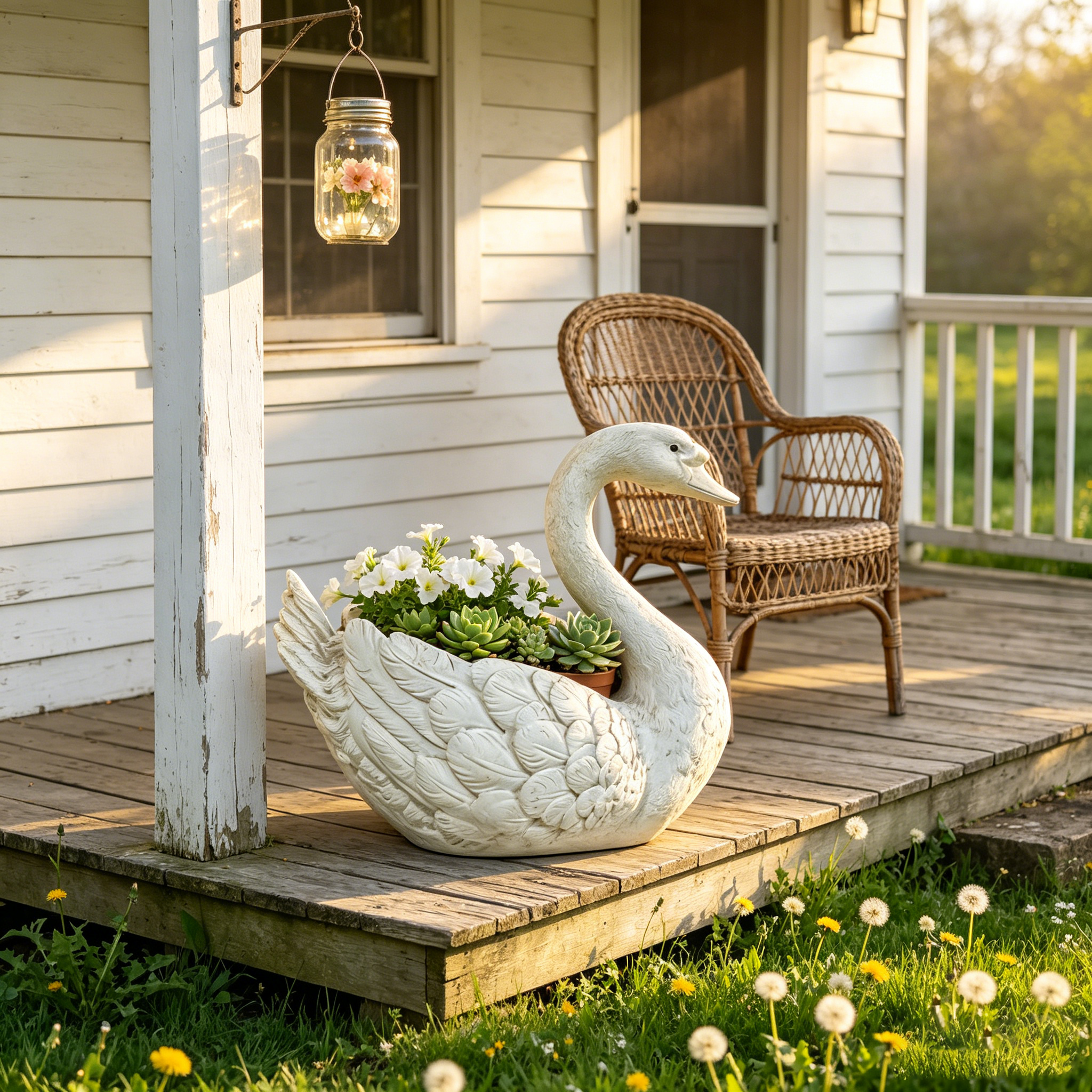 Elegant Swan Planter