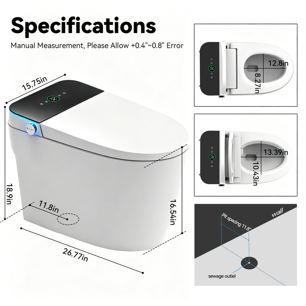 Smart Toilets with Heated Bidet Seat