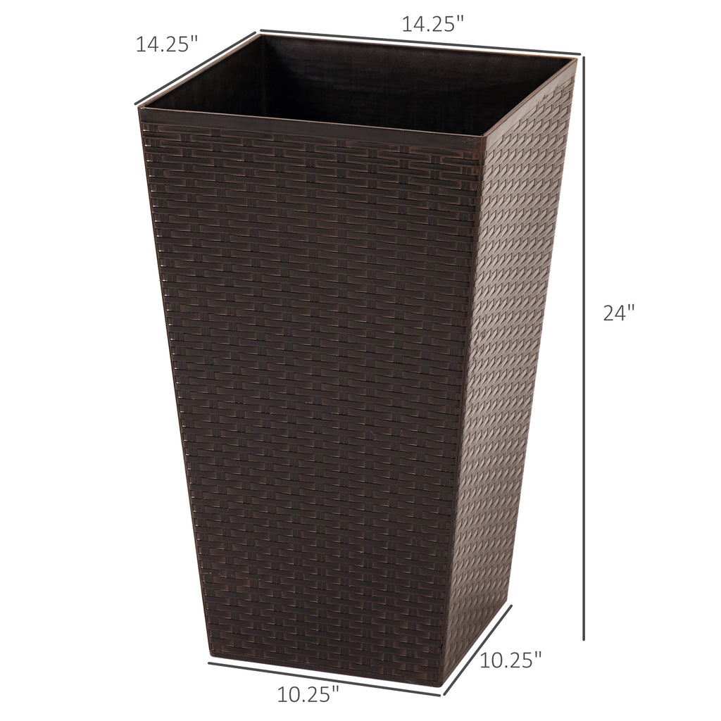 Outsunny Set of 3 Tall Planters with Drainage Hole