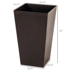 Outsunny Set of 3 Tall Planters with Drainage Hole