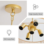 23.62" Handwoven Woven Paper Rattan Chandelier
