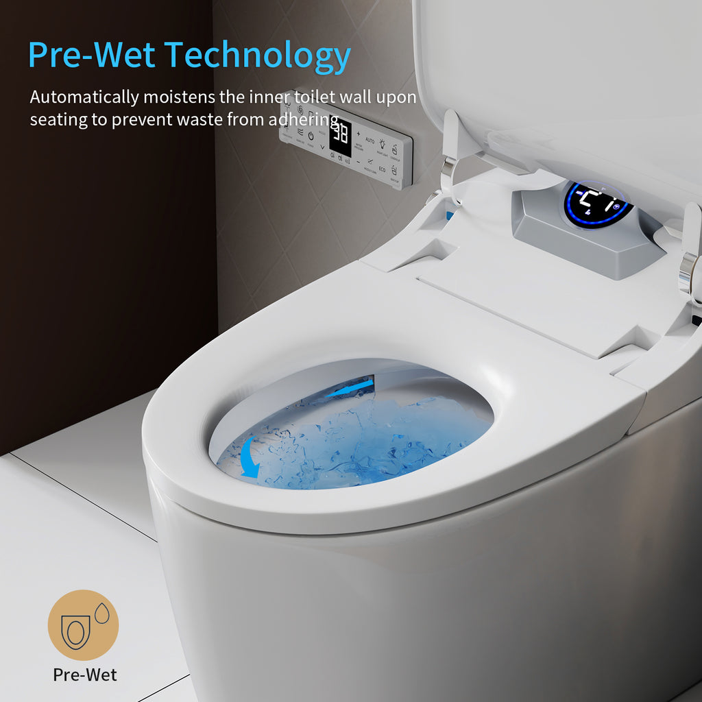 Smart Toilet Bidet Combo with Foot Sensor Open Cover/Seat