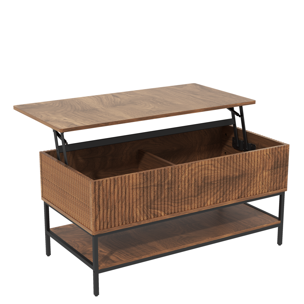 Lift Top Coffee Table 39.4 Inch Rectangle - Farmhouse Style