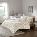 5-Piece Full/Queen 100% Polyester Brushed Printed Comforter Set