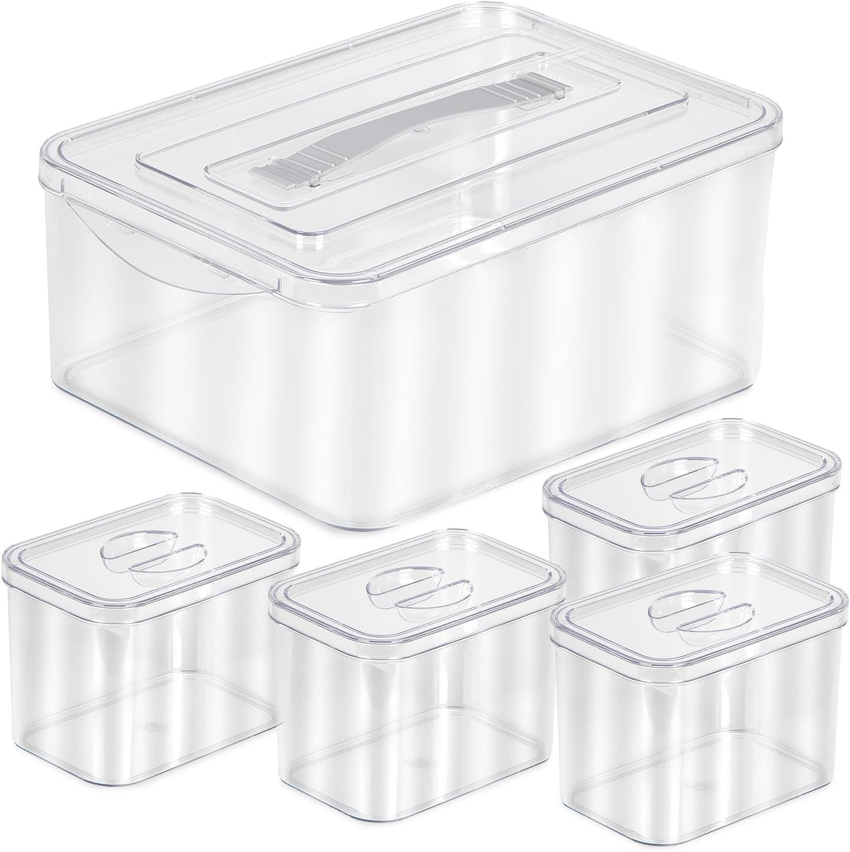 Clear Organizer Bins with Lids – Stackable Storage Containers for Home Organization