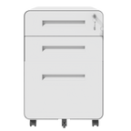 3-Drawer Wide Mobile File Cabinet with Lock