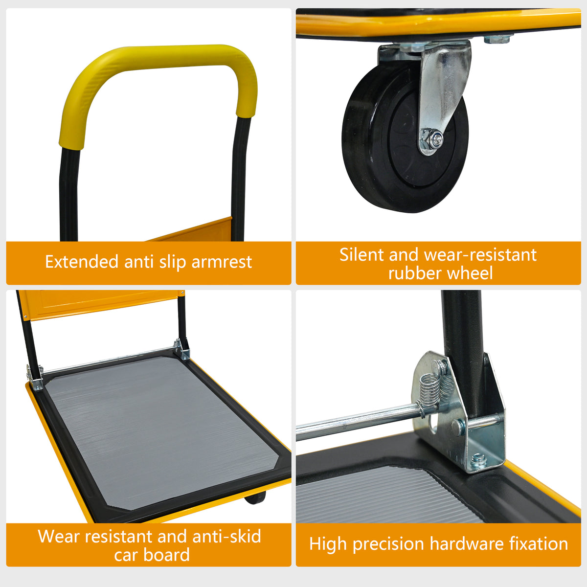 Flatbed Cart with 330lbs Heavy Duty Capacity