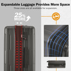 2 Piece Luggage Set with Expandable Spinner Wheels