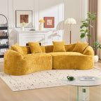 Yellow Curved Compressed Sofa - Creative Nordic-Style Design
