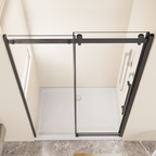 Frameless Shower Door with Zinc Roller Rail System