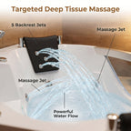 59" Light Luxury Double Corner Whirlpool Bathtub