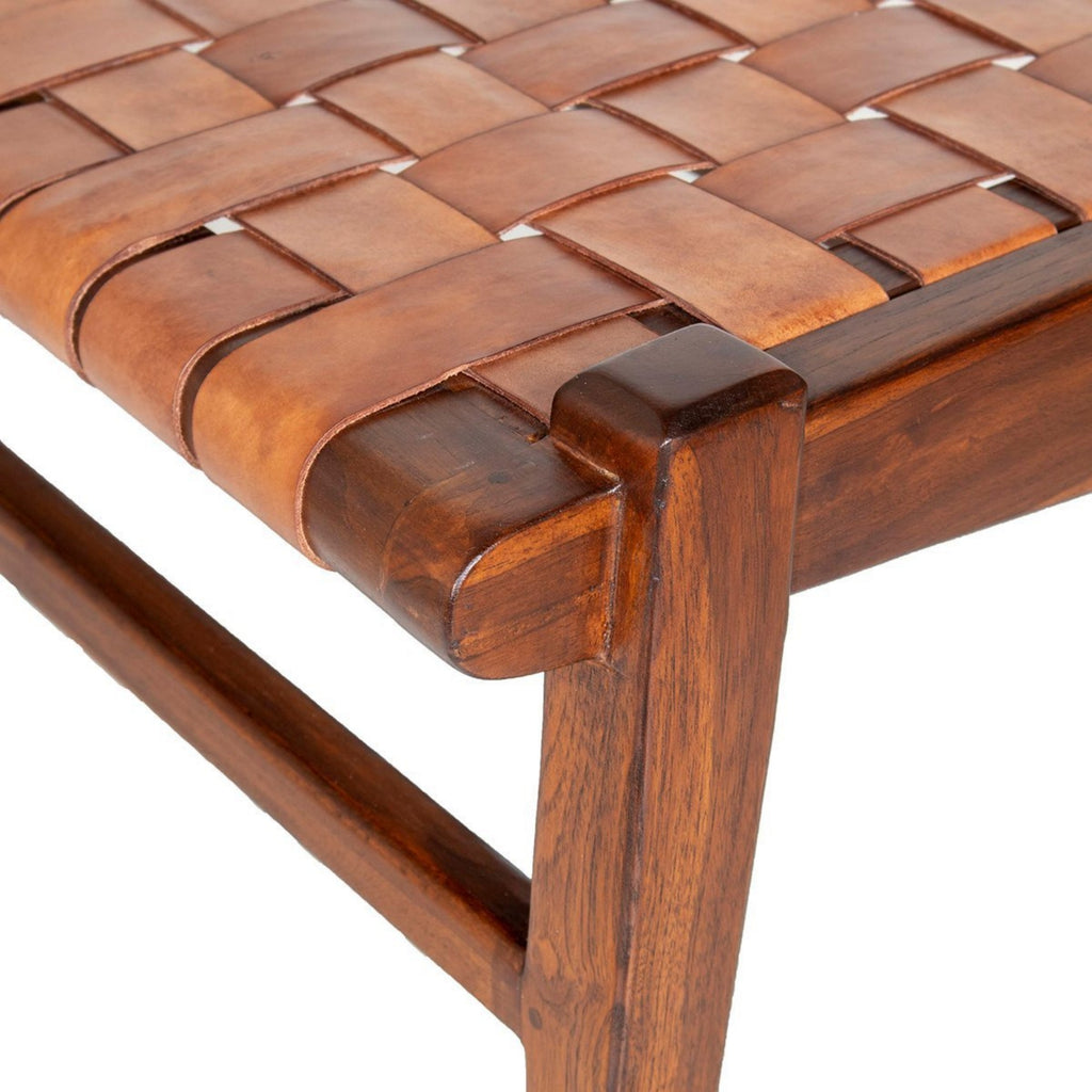 Cody Tan Leather Bench