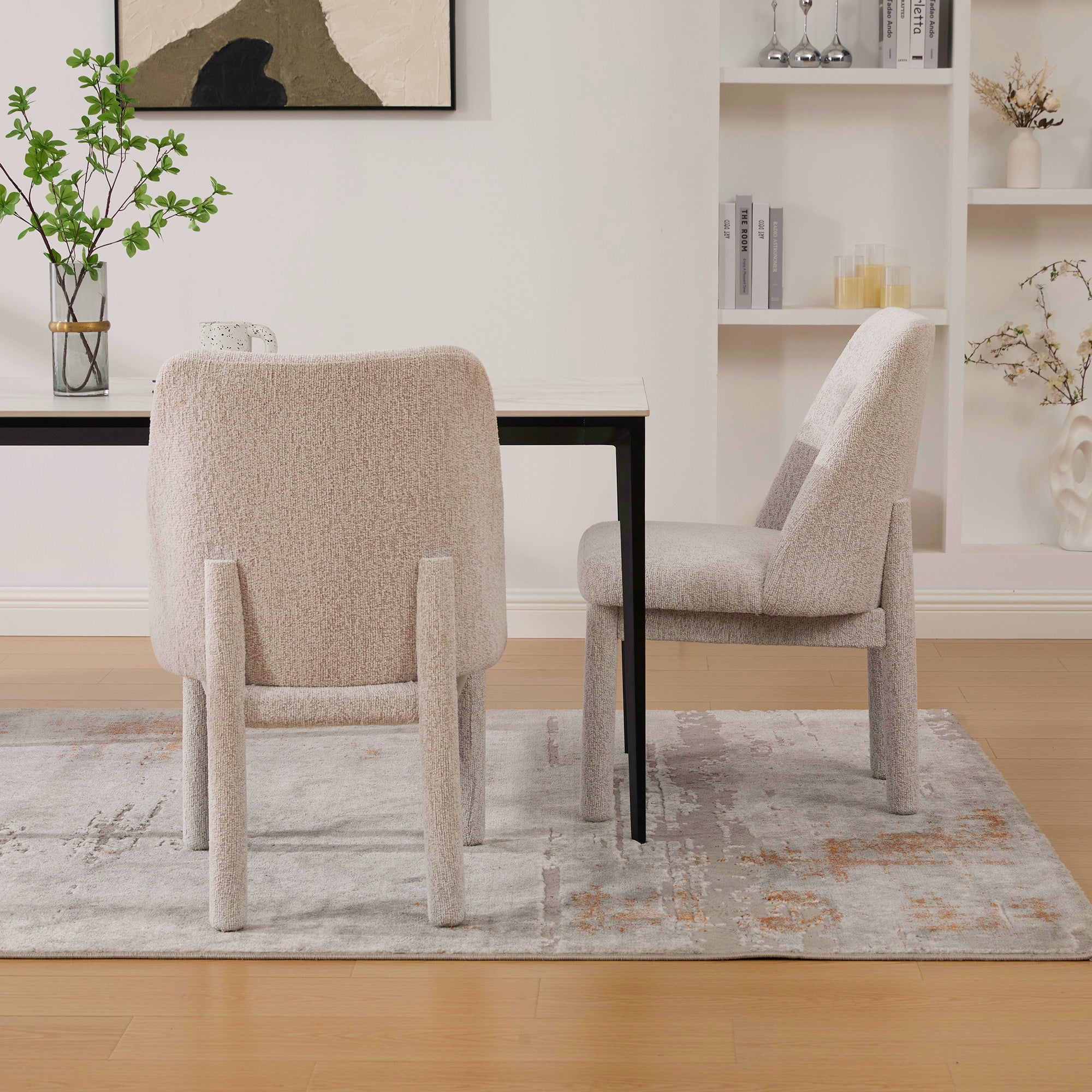 21.46" Wide Modern Minimalist Dining Chair Set Of Two