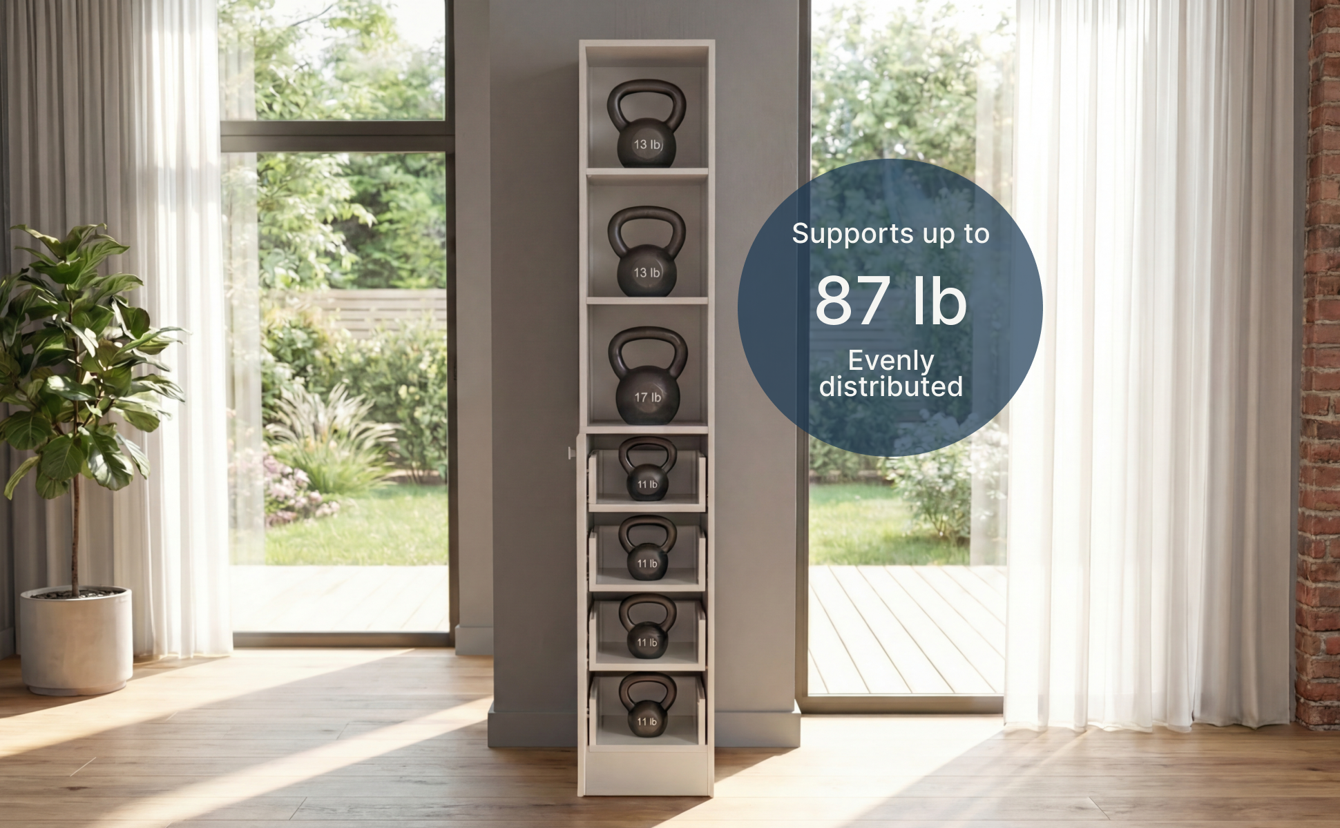 Linen Cabinet 68" H with Three Shelves and Four Drawers