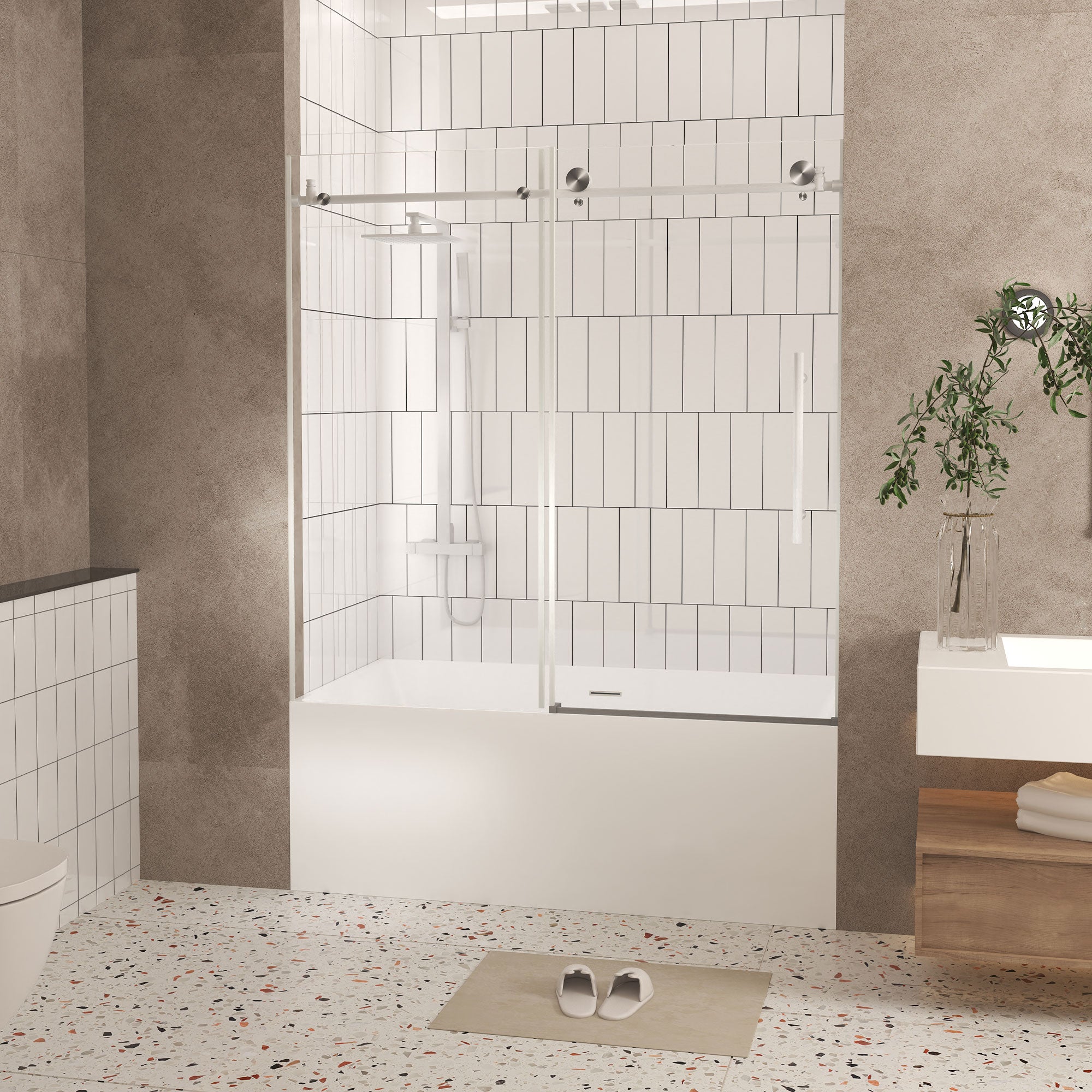 Frameless Shower Door 56-60" W x 60" H