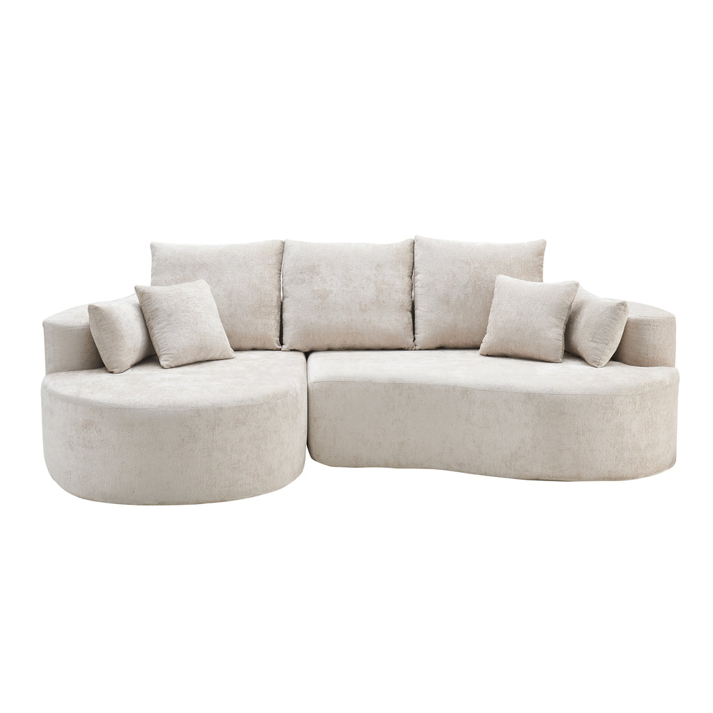 106 in. 2-Piece Fabric Cloud Curved Sectional Chenille Sofa - Silver Lining