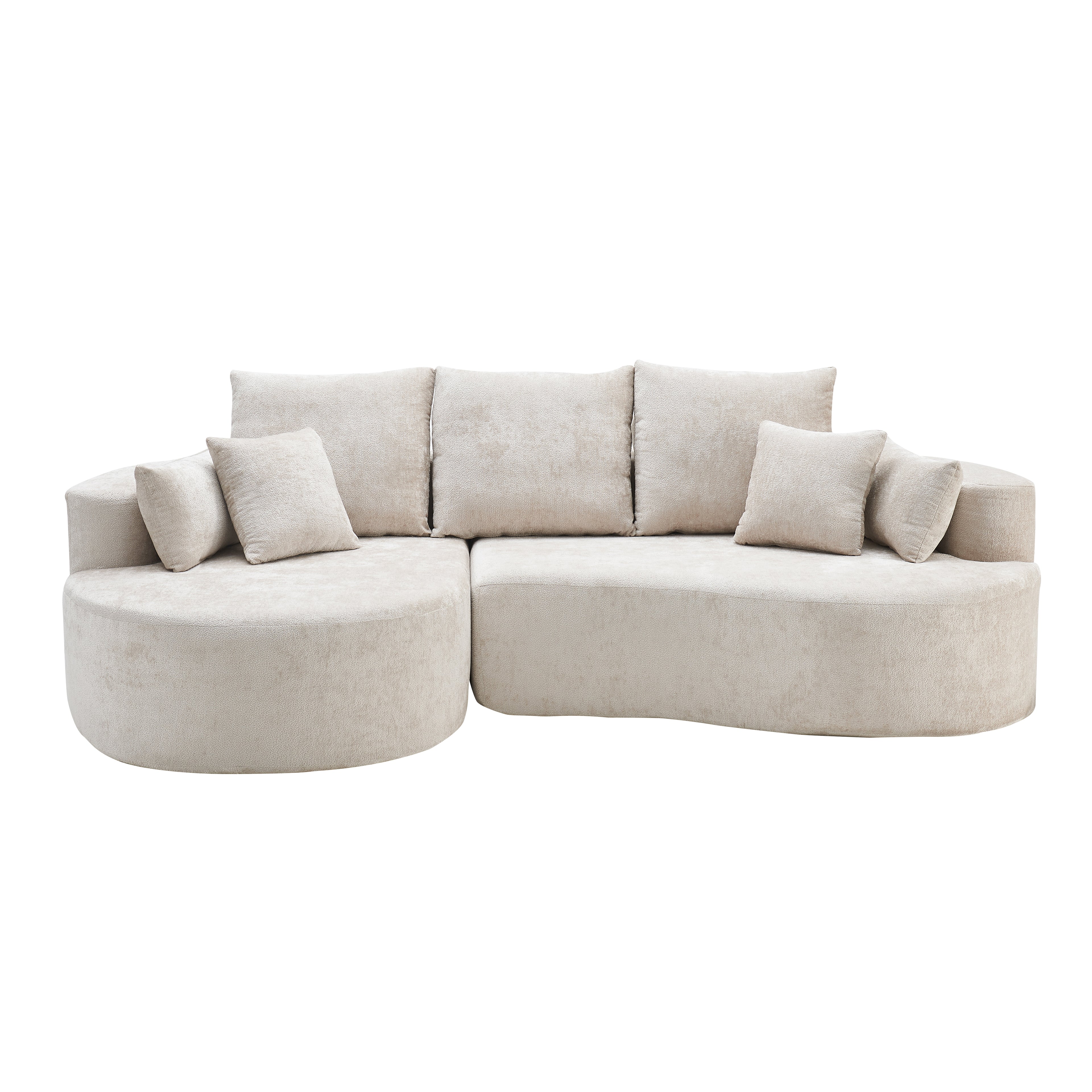 106 in. 2-Piece Fabric Cloud Curved Sectional Chenille Sofa - Silver Lining