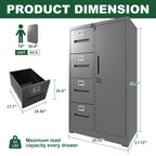 Metal Storage Vertical Filing Cabinet with Lock