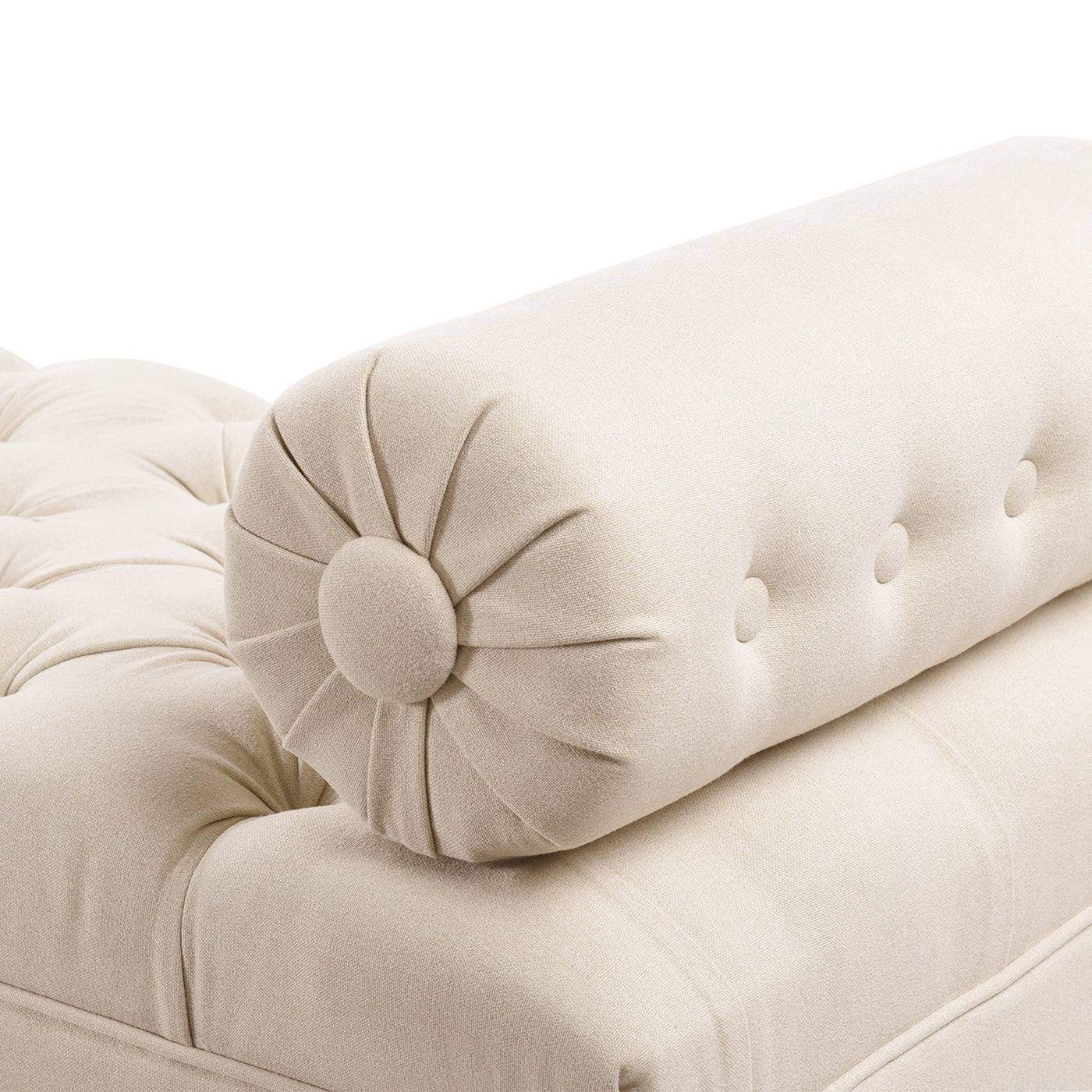 Lewis Bolster Arm Entryway Bench, Sky Neutral