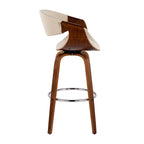 30" Mid-Century Modern Fixed Height Barstool with Swivel