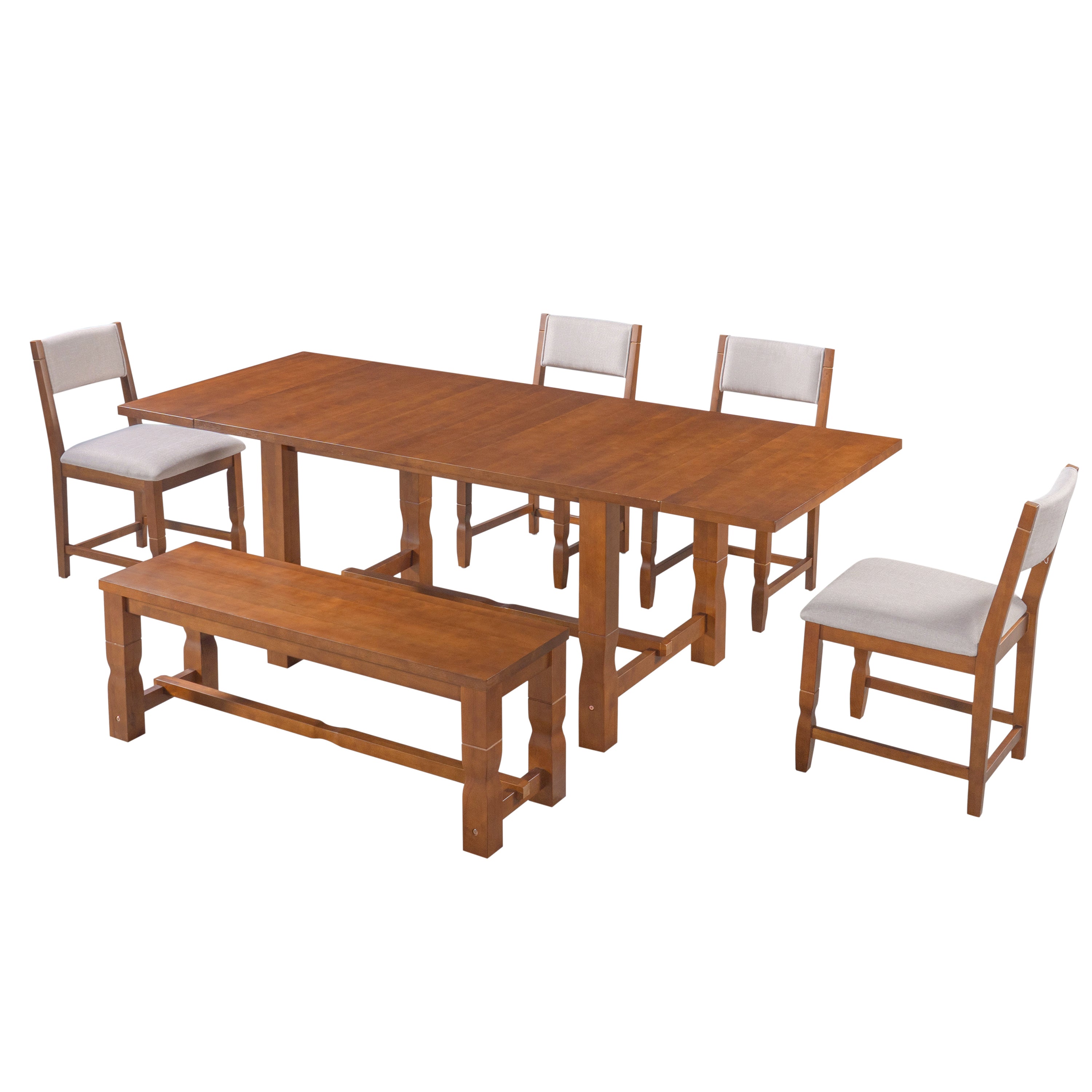 TOPMAX 6-Piece Dining Set with Bench