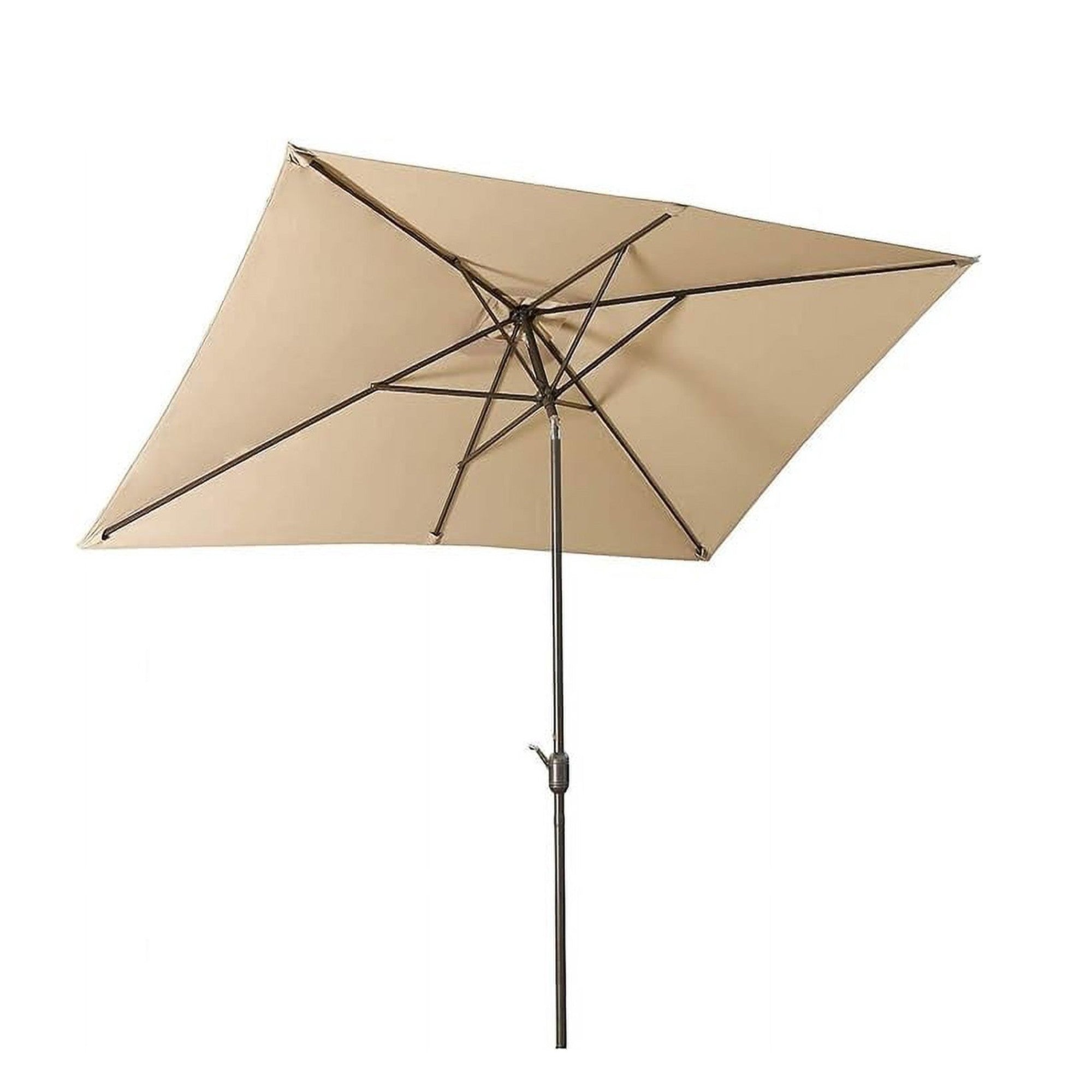 6.5 x 10 ft Khaki Rectangular Patio Umbrella