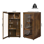 Basia Indoor Rubber Wood Cat Cabinet with Wheels