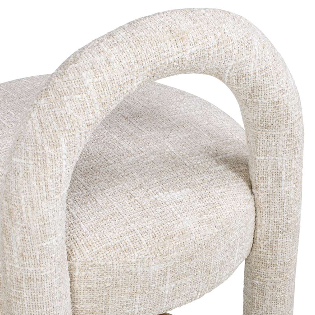 Penny 26.5" Round Arched Upholstered Counter Stool, Set of 2, Travertine