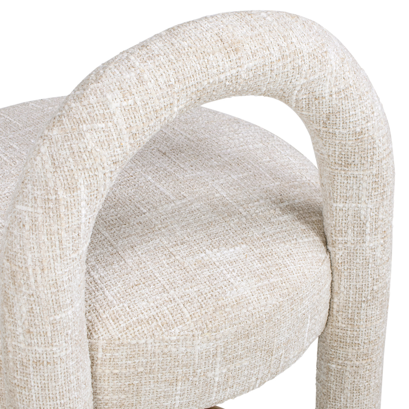 Penny 26.5" Round Arched Upholstered Counter Stool, Set of 2, Travertine