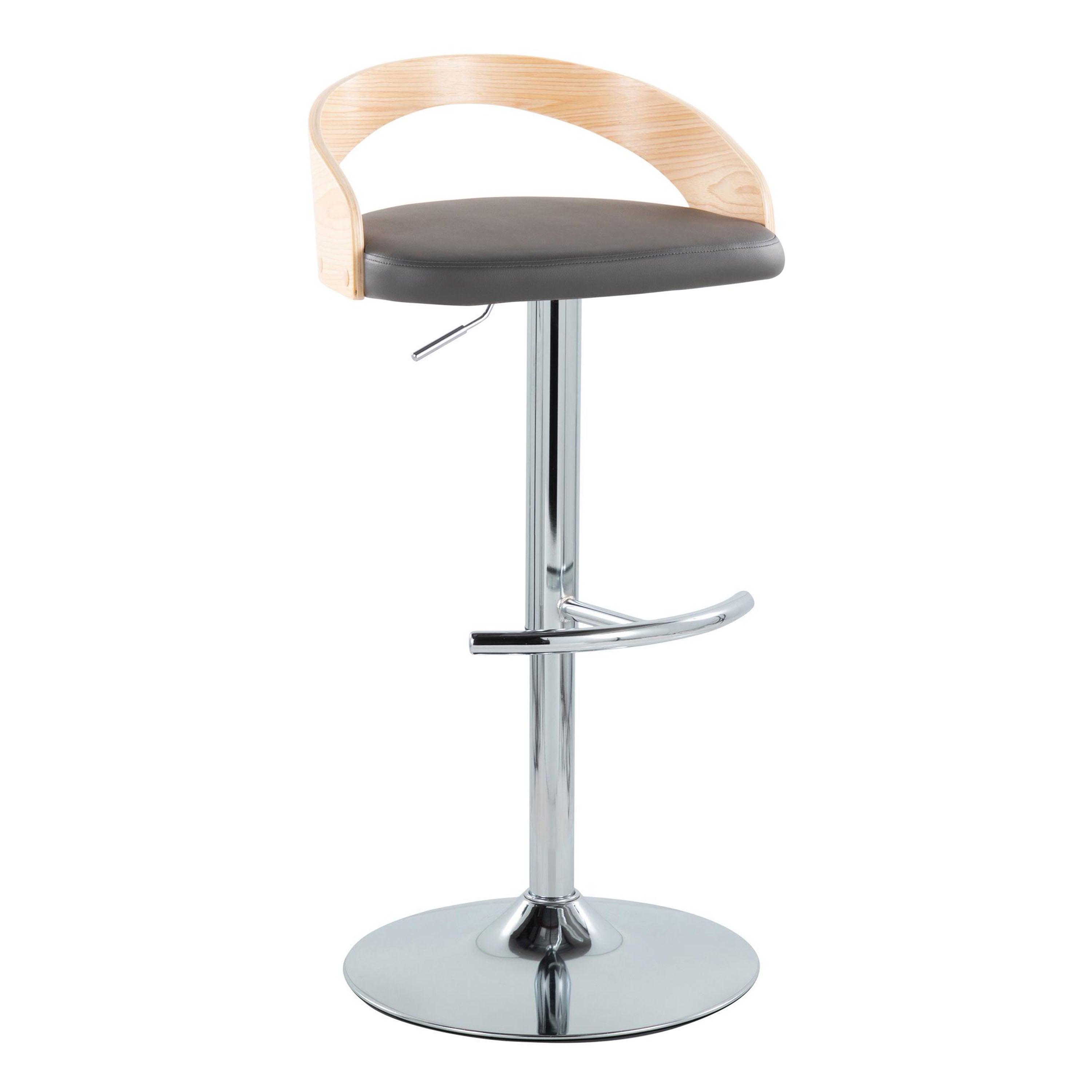 Contemporary Adjustable Barstool with Swivel
