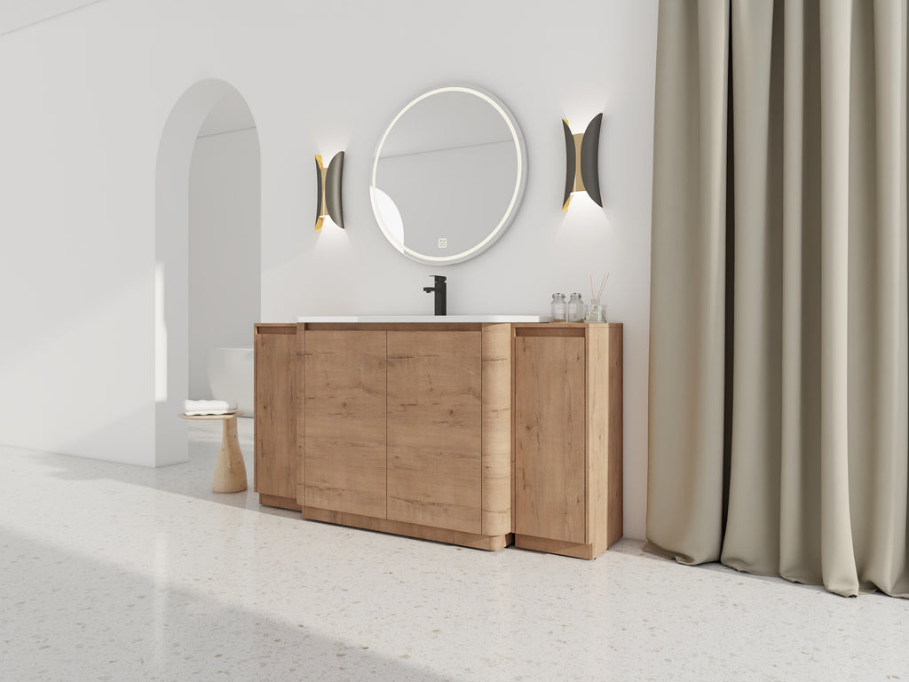 64'' Freestanding Bathroom Vanity with Ceramic Sink