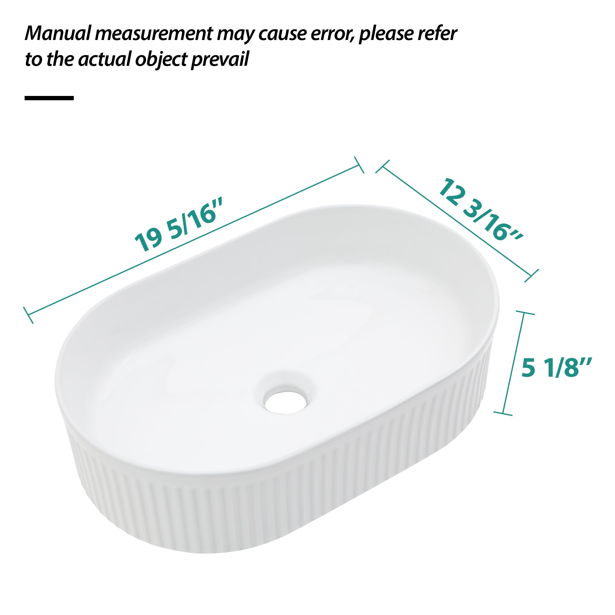 19.31x12.19 Inch Bathroom Vessel Sink
