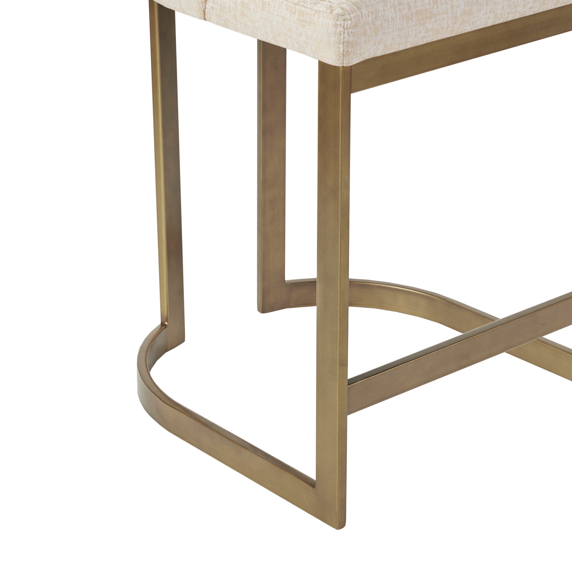 26"H Upholstered Counter Stool with Metal Base