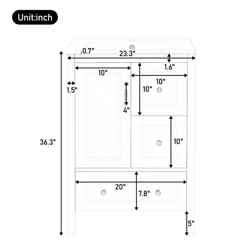 24 Inch Bathroom Vanity with Sink