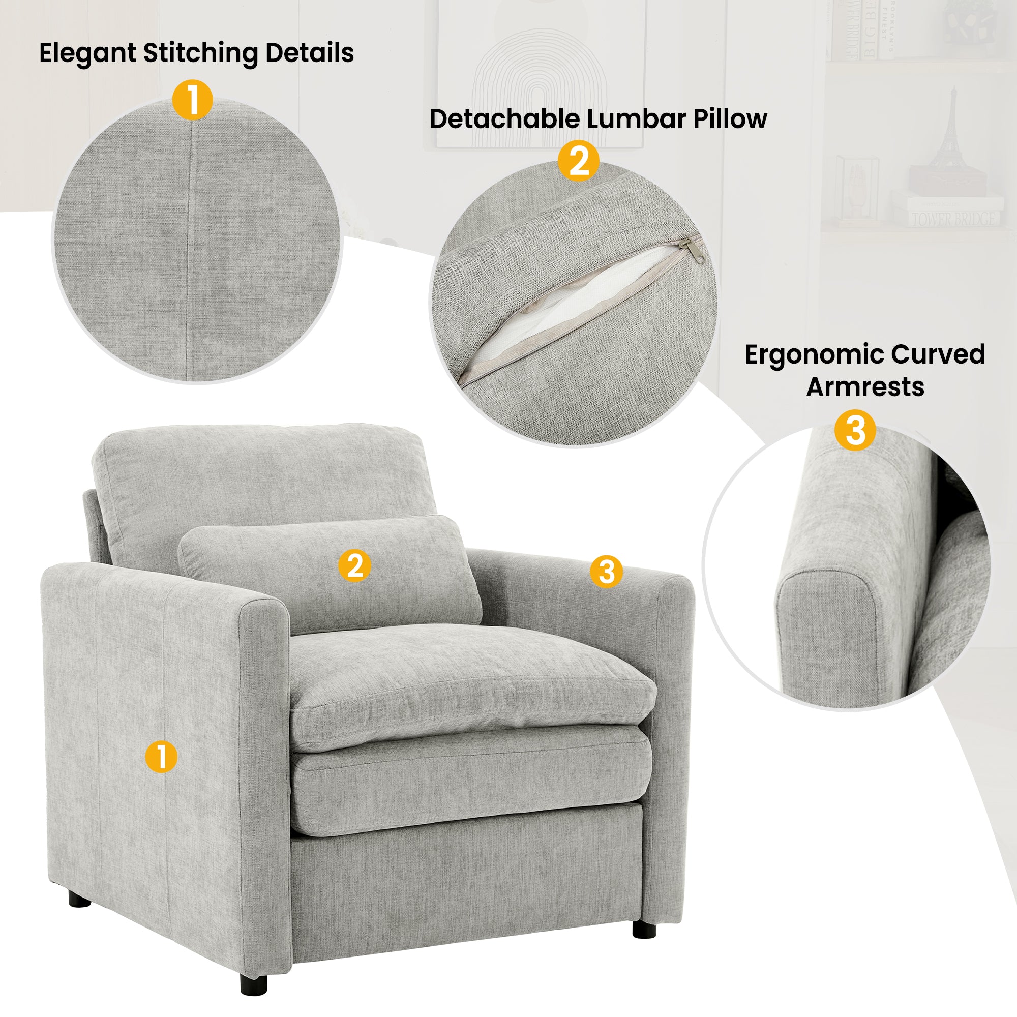 Cozy Upholstered Sofa Set - Oversized Comfortable Design