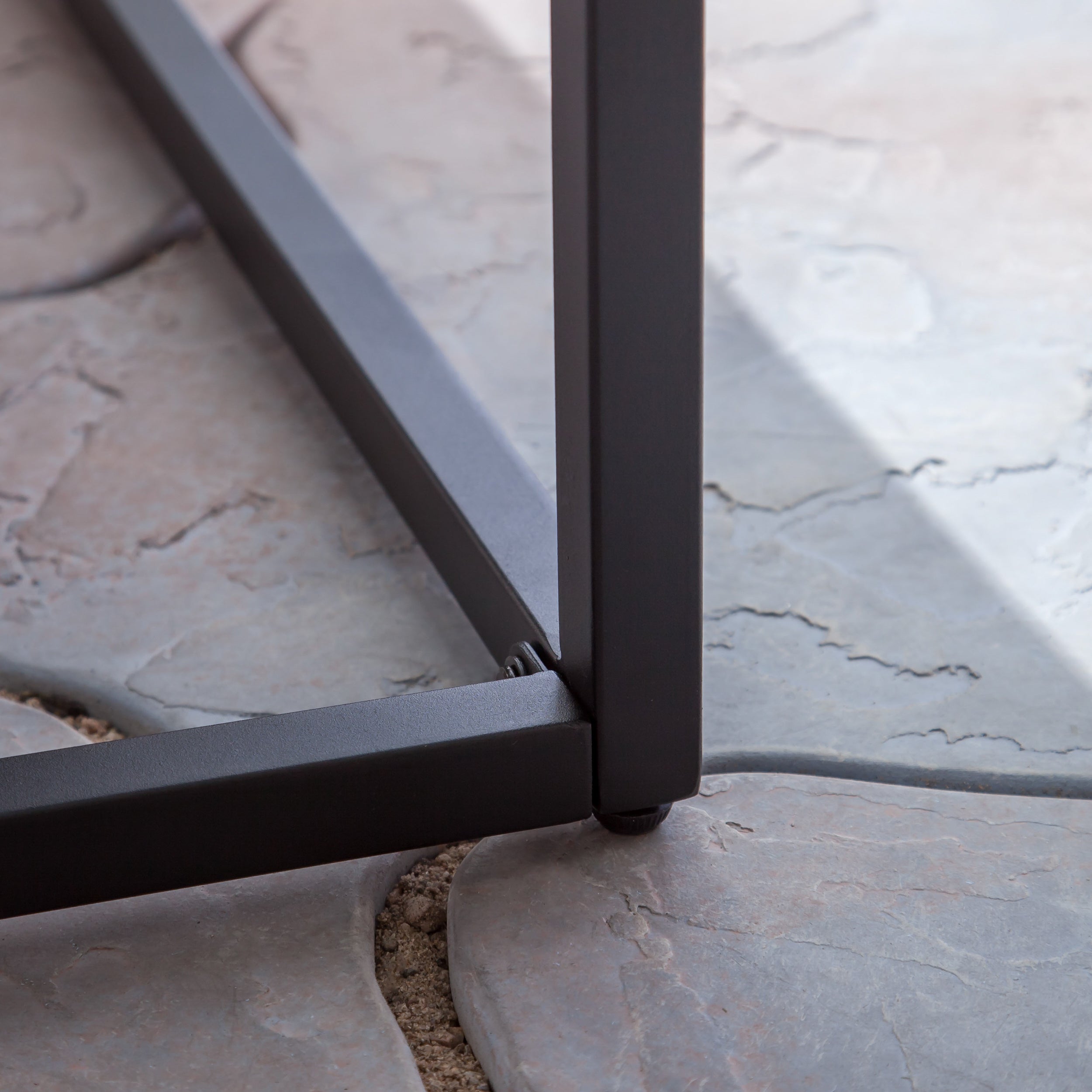 JECO Industrial Wood and Metal Outdoor Bench