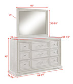 1pc Traditional 6-Drawer Storage Dresser Antique
