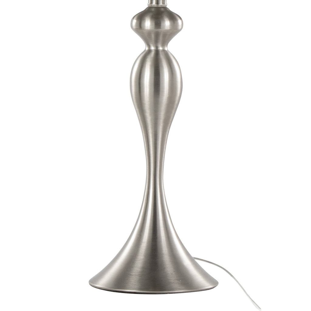 27" Contemporary Metal Table Lamp in Brushed Nickel