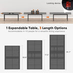 63"-92" Extendable Aluminum Outdoor Dining Table