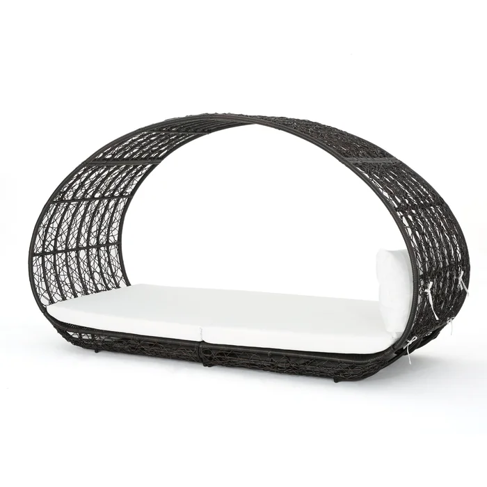 Lavina 91.25'' Wicker Outdoor Patio Canopy Daybed