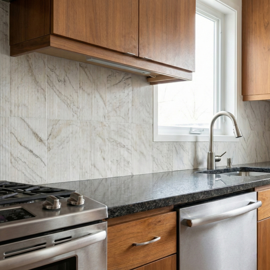 12x24 White Marble Wall Décor