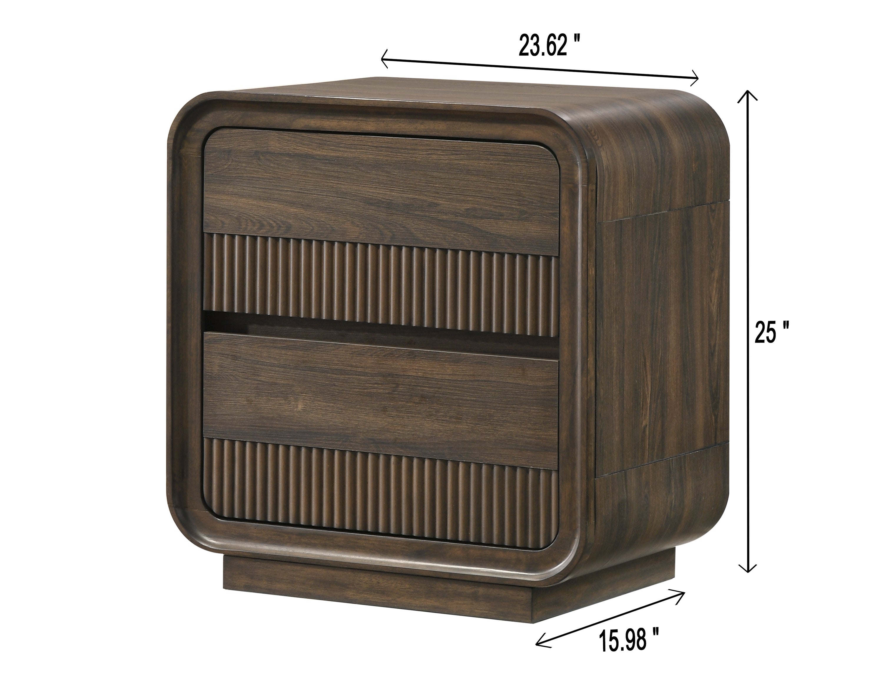 Mid-Century Flair Rounded Edges Nightstand