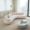 Modern Curved Modular Sofa, Boucle 5-Seater Sofa