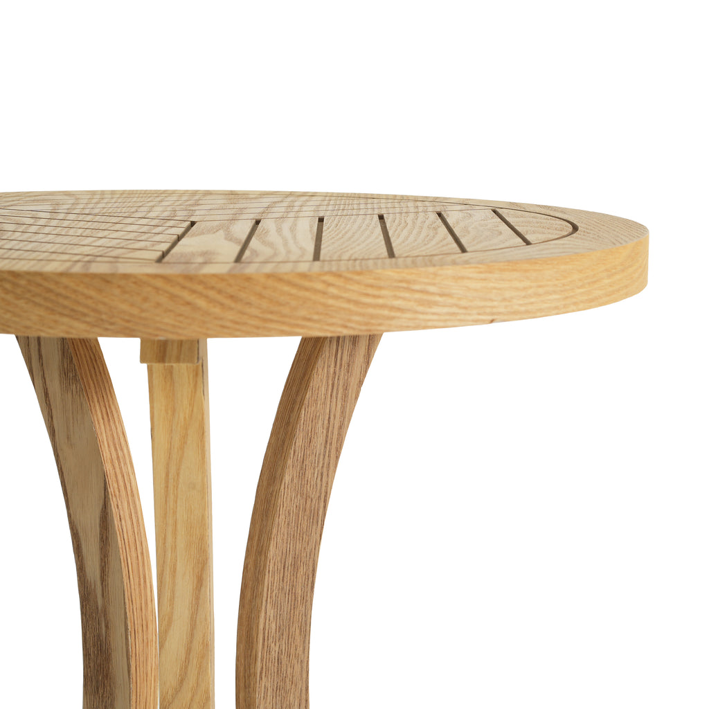 Natural Finish Round Wood Accent Table