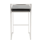 26" Contemporary Stackable Counter Stool in Brushed Stainless Steel