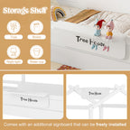 Full Size Floor Bed with Guardrails and Roof for Kids
