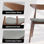 Set of 2 Retro Rubberwood Chairs with Ergonomic Back & Plush Cushions