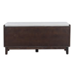 TREXM Boho Rattan Entryway Bench with Storage