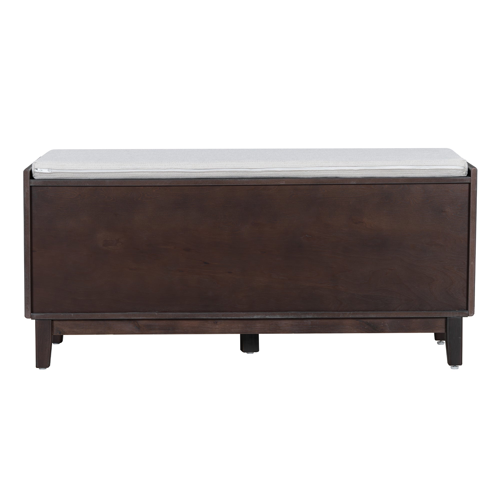 TREXM Boho Rattan Entryway Bench with Storage